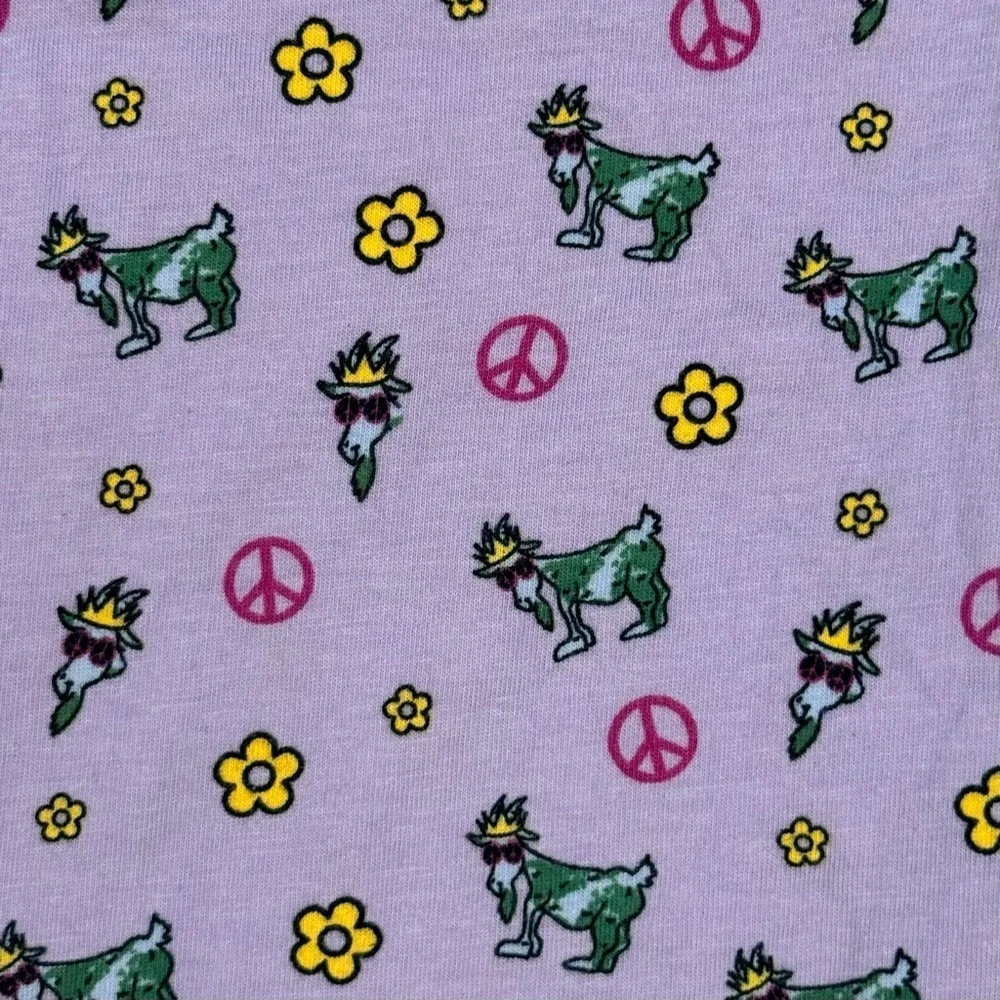 GOAT USA Hippie Peace Pajama Pants Girls Youth XL Periwinkle Daisies Bottoms PJs